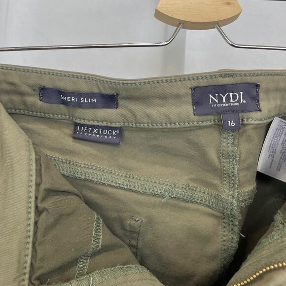NYDJ Sheri Slim Jeans High Rise Ankle Stretch Zip Fly Avocado Green Size 16 - Picture 3 of 10